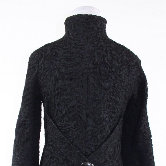 Claude Brown black faux Persian lamb coat 2 - Picture 8 of 8